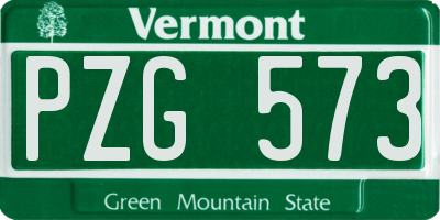 VT license plate PZG573