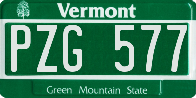 VT license plate PZG577