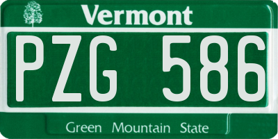 VT license plate PZG586
