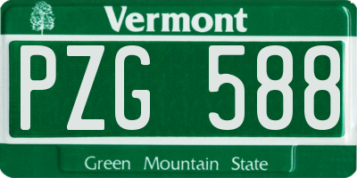 VT license plate PZG588