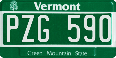 VT license plate PZG590