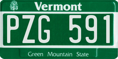 VT license plate PZG591
