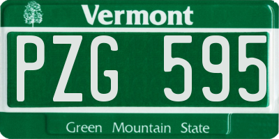 VT license plate PZG595