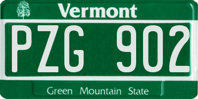 VT license plate PZG902