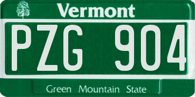 VT license plate PZG904