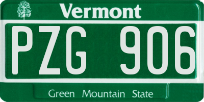 VT license plate PZG906