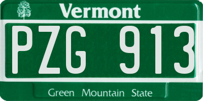 VT license plate PZG913