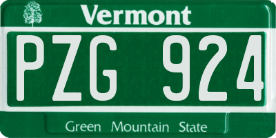 VT license plate PZG924