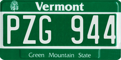 VT license plate PZG944