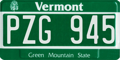 VT license plate PZG945
