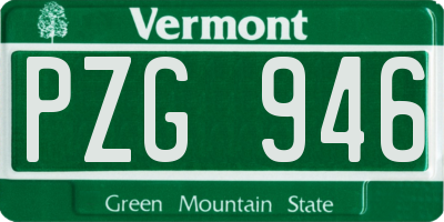 VT license plate PZG946