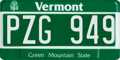 VT license plate PZG949