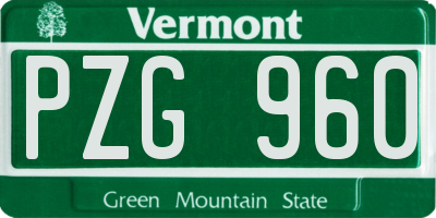 VT license plate PZG960