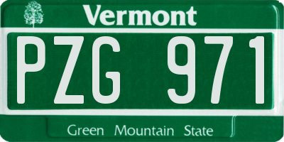 VT license plate PZG971
