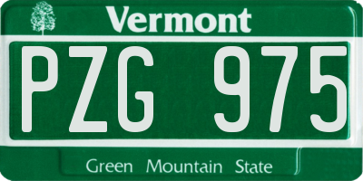 VT license plate PZG975
