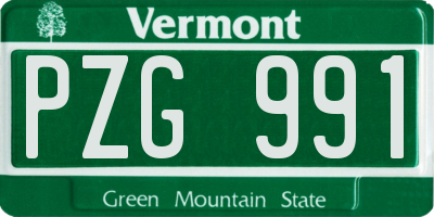 VT license plate PZG991