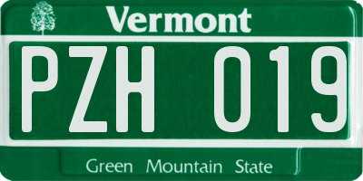 VT license plate PZH019