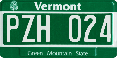 VT license plate PZH024