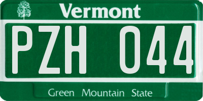 VT license plate PZH044