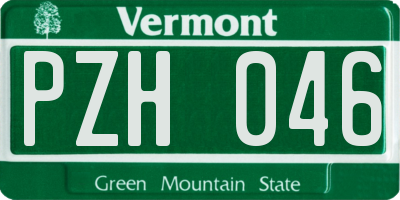 VT license plate PZH046