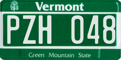 VT license plate PZH048