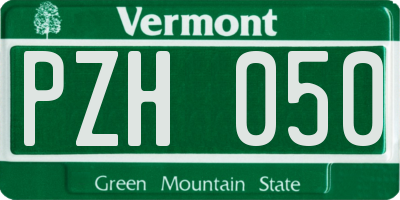 VT license plate PZH050