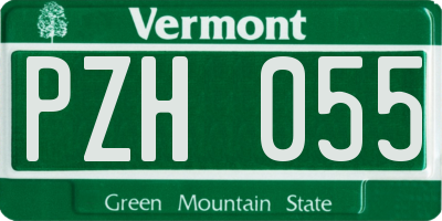 VT license plate PZH055
