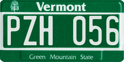 VT license plate PZH056