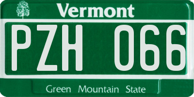 VT license plate PZH066