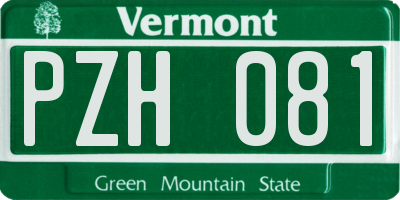 VT license plate PZH081