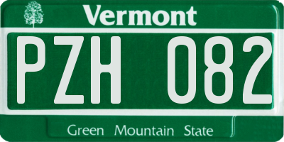 VT license plate PZH082