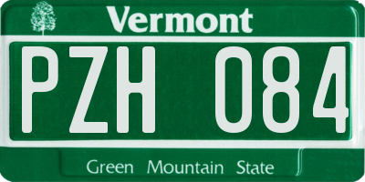 VT license plate PZH084