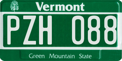 VT license plate PZH088