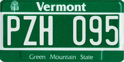 VT license plate PZH095