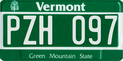 VT license plate PZH097