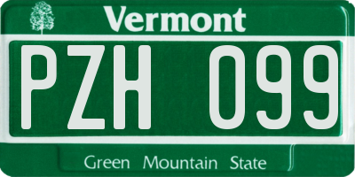 VT license plate PZH099