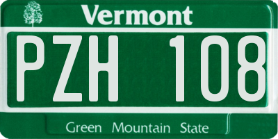 VT license plate PZH108