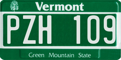 VT license plate PZH109