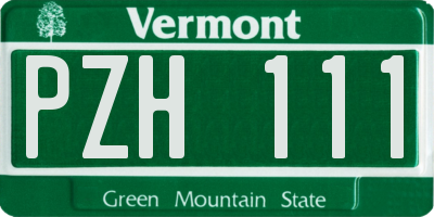 VT license plate PZH111