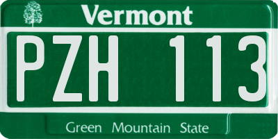 VT license plate PZH113