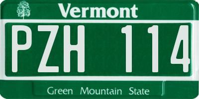 VT license plate PZH114