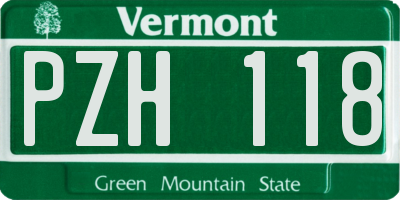 VT license plate PZH118
