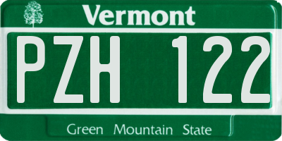 VT license plate PZH122