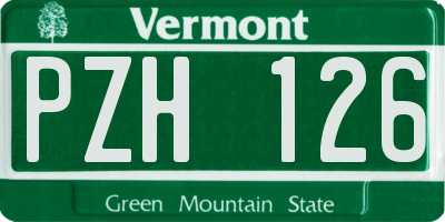 VT license plate PZH126