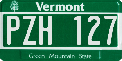 VT license plate PZH127