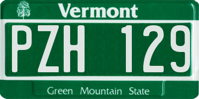 VT license plate PZH129