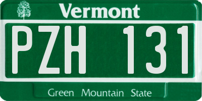 VT license plate PZH131