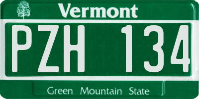 VT license plate PZH134