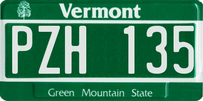 VT license plate PZH135