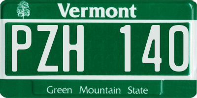 VT license plate PZH140